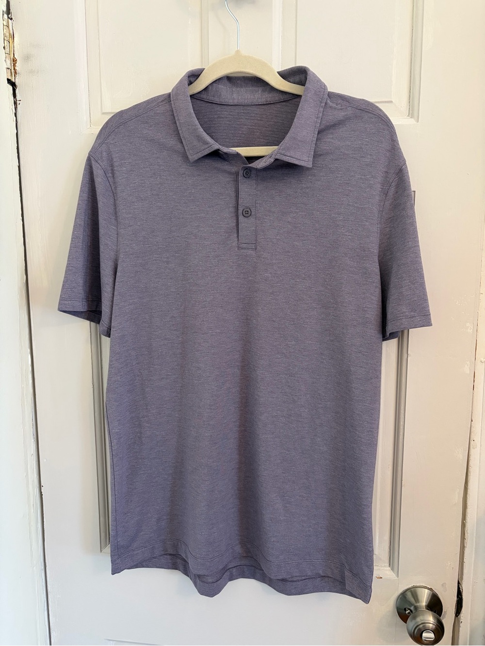 Lululemon Men's Evolution Short-Sleeve Polo Shirt Purple/Grey P2P 21'' golf